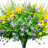 CEWOR 9pcs Artificial Flowers, UV Resistant Fake Plastic Flowers for Home Kitchen Bedroom Cemetery Decor