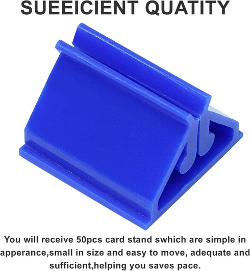 50 Litoexpe Pcs Blue Game Card Holder Stand, Acrylic Card Stand Plastic Game Piece Holders for Cards, Party, Game