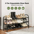 3-Tier Closet, 16"-32" Closet Shoe Rack for Expandable ShoeRackAdjustable for Entryway Doorway SturdyMetal, Black