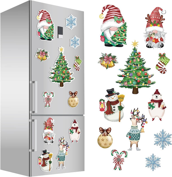 12 Pieces Christmas Refrigerator Magnets, DIY Xmas Tree Fridge Magnets, Fridge Magnetic Decor for Metal Door Decor