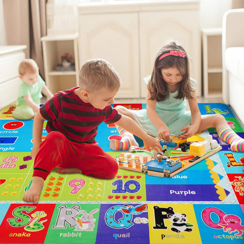 3' X5' Kids Rug for Playroom, ABC Educational Play Mat, Non-Slip Soft Rugs for Kids Room, Toddler Baby Nursery Floor