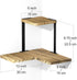 2-Tier SRIWATANA Rustic Corner Shelf, Wood Wall Shelf, Wall Mounted Storage Shelves for Bedroom, Living Room, Bathroom