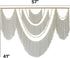 Flber 57" 41" Large Macrame Wall Hanging Boho Yarn Art Garland with Tassels and Beads, Handmade Rope Decor for Nursery
