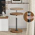 Asgolion Round Small Side Table, Adjustable-Height Drink Table, Pedestal Martini Stand, Weighted Base Cocktail Table