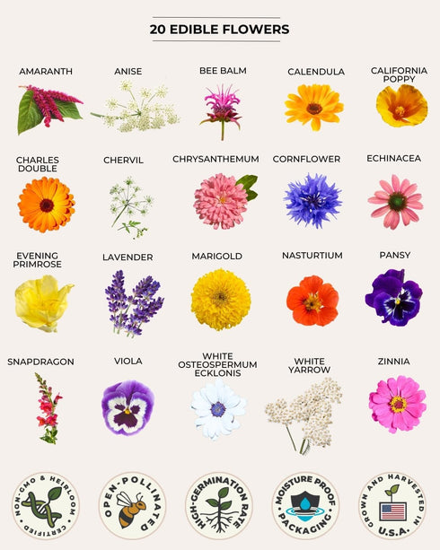 60 Tactiko Survival Medicinal & Survival Seed Kit Heirloom Non-GMO USA Grown Seeds for Vegetables, Herbs & Edible