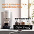 54oz Set MACIFECI Glass Coffee Containers with Shelf Coffee Station Organizer Black Glass Coffees Bean Storage Canister