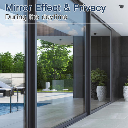 Haton Window Privacy Film: One Way Window Tint for Home, Silver, 17.5 x 78.7 Inches, No Glue Static Cling