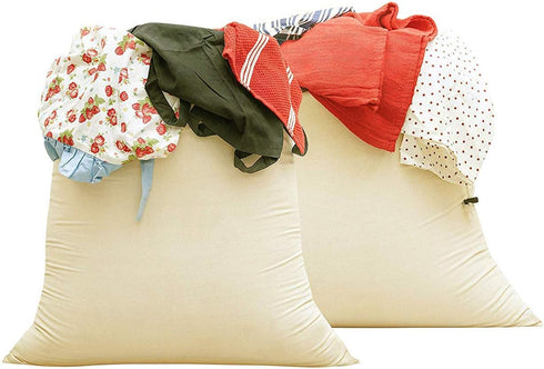 4-Pack Jumbo Drawstring Dust Covers, Large Cotton Cloth Storage Pouch 26" x 20" for Handbags, Laundry