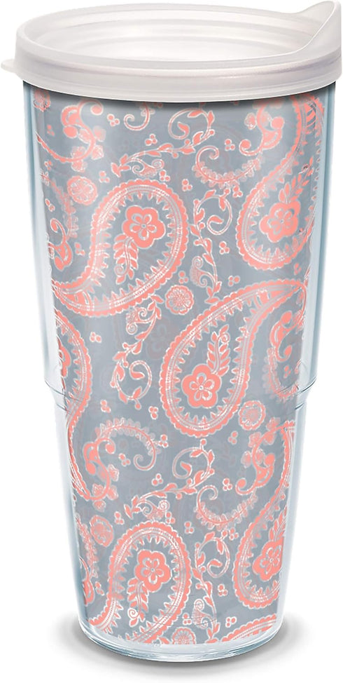 Tervis Paisley Pattern Double Walled Insulated Tumbler Travel Cup, Made in USA, 24oz, Keeps Drinks Cold & Hot