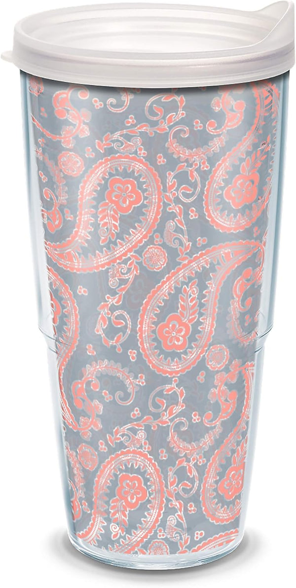 Tervis Paisley Pattern Double Walled Insulated Tumbler Travel Cup, Made in USA, 24oz, Keeps Drinks Cold & Hot