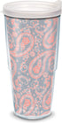 Tervis Paisley Pattern Double Walled Insulated Tumbler Travel Cup, Made in USA, 24oz, Keeps Drinks Cold & Hot