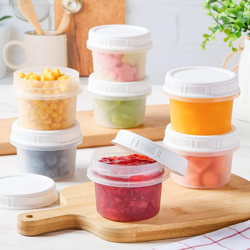 4 Oz 12-Count TUZAZO Small Freezer Containers with Lids BPA Free Small Plastic Food Storage Containers for Snack