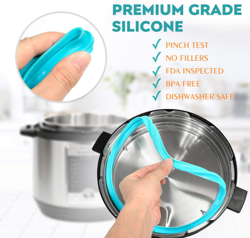 3-Pack 6QT Silicone Sealing Rings with Steam Release Valve for Instant Pot Ultra & 6 Quart Models