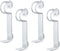 CA120-4 Window Candle Holders: Pack of 4 with 2 Suction Cups and Plastic L-Shaped Safety Bracket for Candles