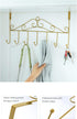 eywlwaar Gold Over The Door Hooks, 7 Hanger Rack for Home Use, Heavy Decorative Metal Rack for Coats, Bags