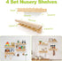 Varbonia 16'' 4 Pack) Floating Nursery Book Shelves for Wall, Wood Book Shelf for Baby Boys Girls Bedroom Bathroom