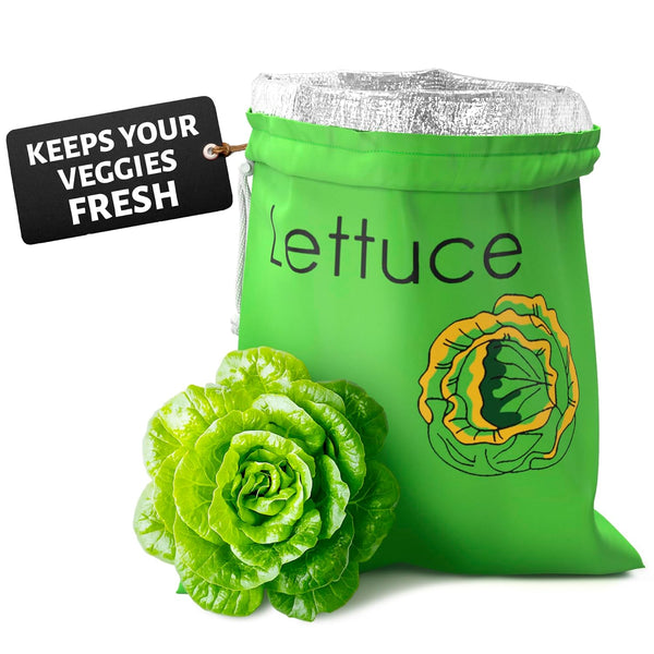 Lettuce Keeper for Refrigerator 3-Layer Reusable Produce Storage Bags with Foil Lining
