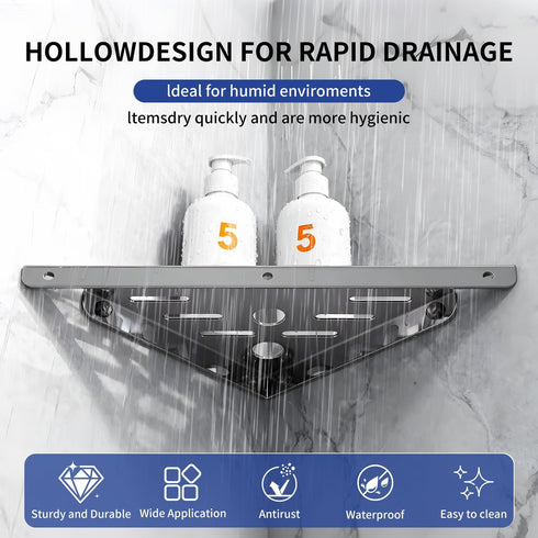 Generic 2 Pack Shelf,10-Inch 304 6 40 lbs Corner Shower Stainless Steel Bathroom Shelves with Hooks Heavy Duty Capacity