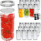 Flrolove Mason Jars 12 OZ,Canning Jars with Lids 24PACK,Glass Jam Jars, Jelly