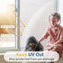 rabbitgoo Window Privacy Film - Frosted Glass Cling for Non-Adhesive Static Cling, Anti-UV Reeded Blinds Sticker, 23.6"