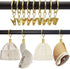 44 Pack Curtain Rings with Clips, 1 Inch Interior Diameter, Gold Curtain Clip Rings Hooks for Drapery Bows, Fits up to