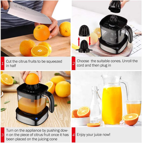 Electric Citrus Juicer 1.2L, Powerful Orange Juicer with LED Working Lamp for Lemon and Lime