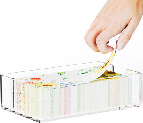 Acrylic Bathroom Napkin Holder,Clear Guest Towel Holder Tray For Bathroom,Waterproof Splashing Vertical