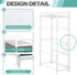 MOOACE Narrow Dresser with 4 Drawers, Vertical Storage Tower, Small Fabric Dresser, Steel Frame & Wooden Top for