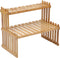 GURECOD 14.6"/18.5" 2 Tiers Bamboo Plant Stand Shelf,Desk Flower Pot Holder,Adjustable Desktop Shelf
