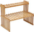 GURECOD 14.6"/18.5" 2 Tiers Bamboo Plant Stand Shelf,Desk Flower Pot Holder,Adjustable Desktop Shelf