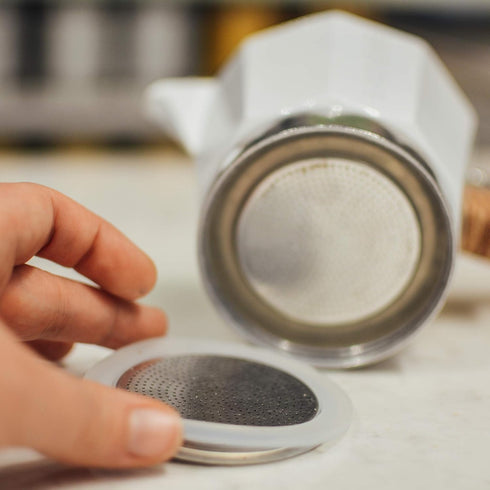 GROSCHE Milano Stovetop Espresso Maker Replacement, 3 Espresso Cup Size Silicone Gasket Seals & Filter Screen Kit