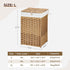 GREENSTELL 60L Laundry Hamper with Lid, Handwoven Synthetic Rattan Laundry Basket with 2 Removable Liner Bags & 2 Mesh