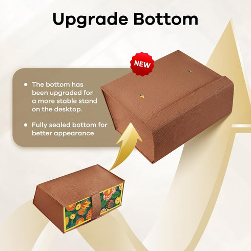 QUISBE (Brown-1 Pack) Disposable Hand Towel Box Cover Compatible with Kleenex Disposable Paper Hand Towels, Leather