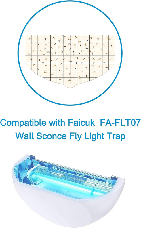 20 Pack FA-FLT07 Replacement Sticky Board Compatible with Faicuk Wall Sconce Fly Light Trap Refill for Capturing Flies