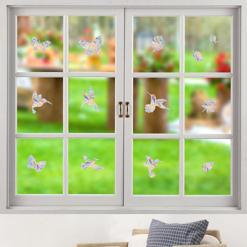 Lystaii 38 Pcs Window Clings, Rainbow Decals for Anti Collision Bird Strikes on Glass Windows
