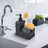 3 1 Countertop Dish Soap Dispenser with Sponge Holder,Liquid Hand and Dish Soap Dispenser and Spong Caddy with Brush