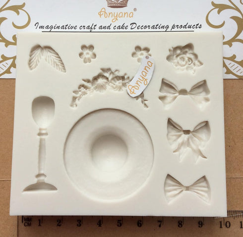 Sunhat Sugarcraft Silicone Mold, Goblet Gumpaste Cake Decorating, Fondant Cupcake Decorations, Beach Summer