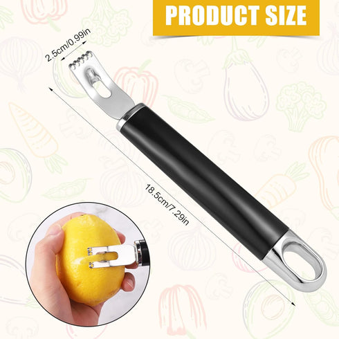 Channel Knife, 2-in-1 Lemon Twist Peeler Stainless Steel Lemon Peeler Zester Bar Tool Cocktail Garnish Citrus Lemon Rind Zester Tool for Kitchen Bar Restaurant