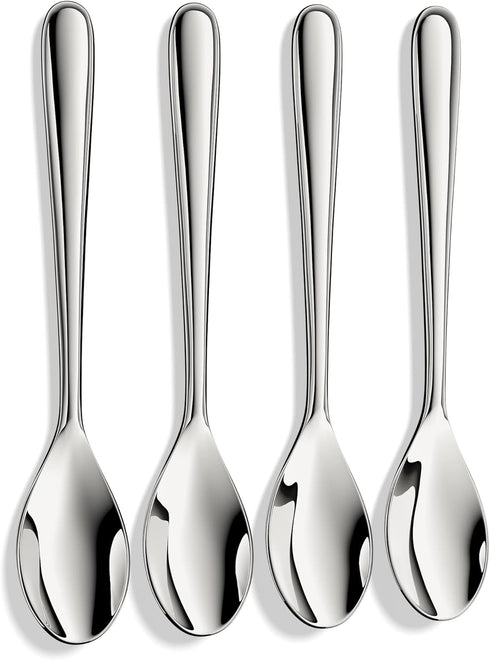 Demitasse Espresso Spoons Set of 4, 4.7 Inch Forged 18/10 Stainless Steel Mini Teaspoons, Heavy Duty
