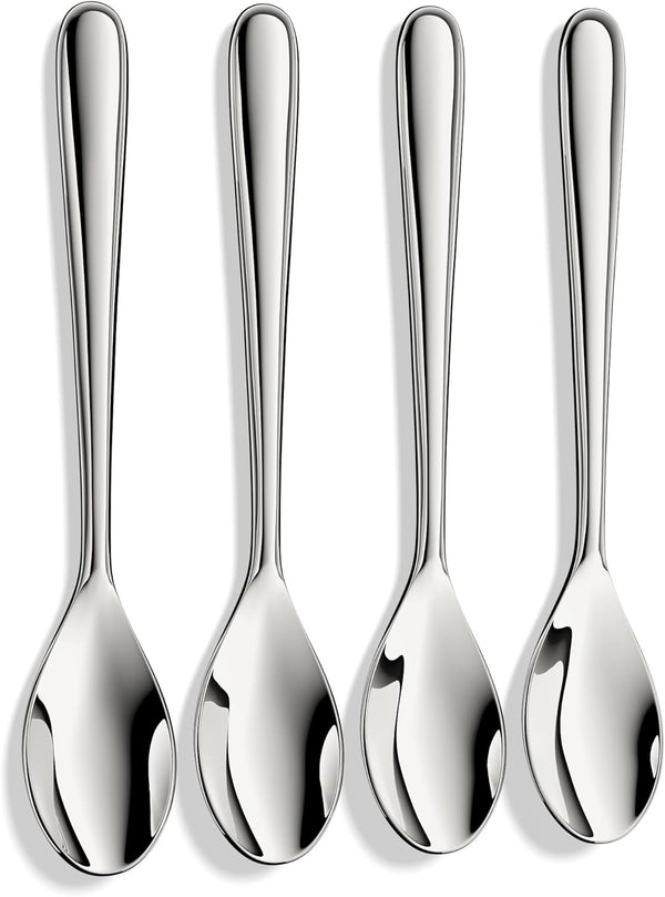 Demitasse Espresso Spoons Set of 4, 4.7 Inch Forged 18/10 Stainless Steel Mini Teaspoons, Heavy Duty