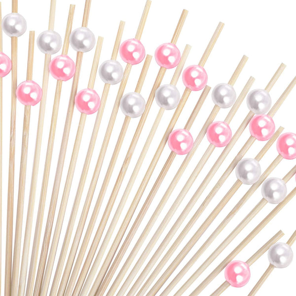 Blulu 200 Pack Cocktail Picks, 4.7 Inch Fancy Toothpicks for Appetizers, Bamboo Skewers for Party Decor
