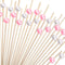 Blulu 200 Pack Cocktail Picks, 4.7 Inch Fancy Toothpicks for Appetizers, Bamboo Skewers for Party Decor