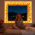 7.2ft GOESWELL Artificial Sunflower Garland with String Light: Fake SilkFlowers Vines with Green Leaves and Remote