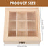 FAVOMOTO Multi-Compartment Countertop Holder, Wooden Tea Storage Box with 9 Divided Sections for Tea Bags and Seasoning