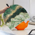 Teapot Cover Keep Warm Tea Kettle Quilt Large Double Insulated Tea Cozy Fits Most Teapots Kitchen Breakfast Warmer Home Office Table Decor, Green Marble Pattern