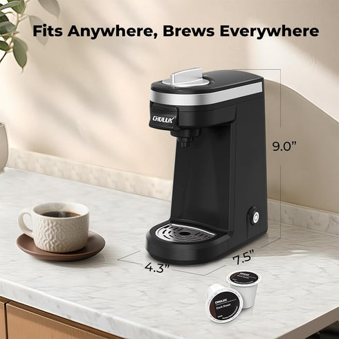 Compact CHULUX Single Serve Coffee Maker - Perfect for Small Spaces