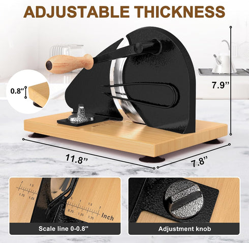 Commercial vanerepok Upgrade Manual Bread Slicer for Homemade Sourdough Bread, Classic Hand Crank Home Bread Slicer