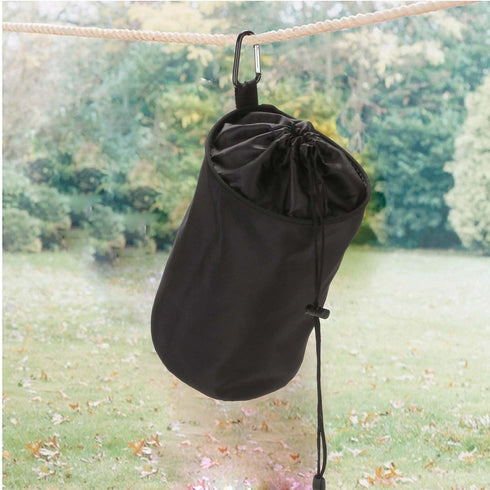 Clothespin Bag Hanging Clothesline Peg Organizer Storage Bags, Dust-proof (Black)