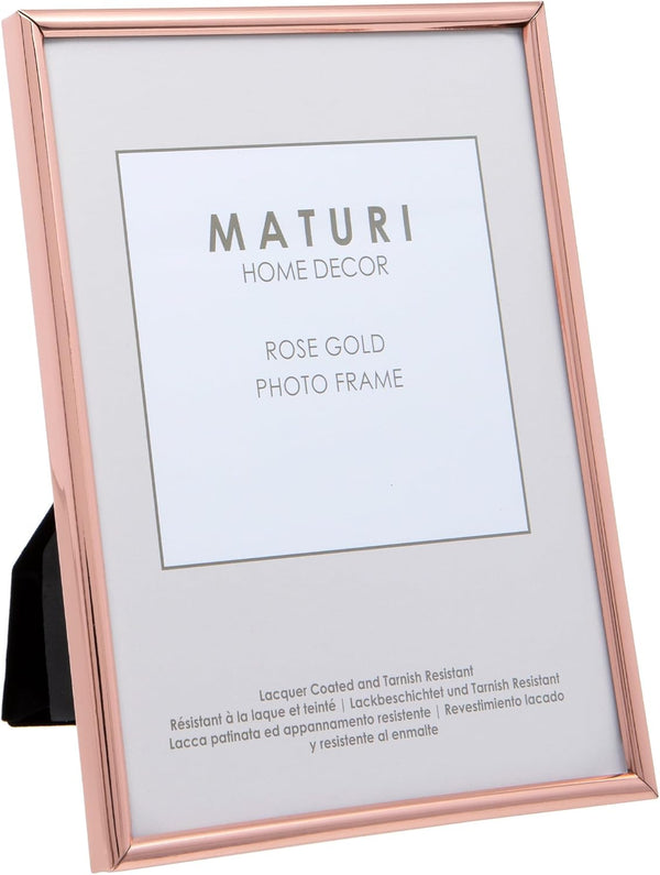 Maturi Rose Gold Colored Thin Edge Photo Frame, 6 x 8-Inch (15 x 20cm)