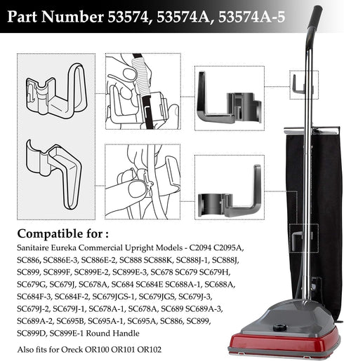 2-Pack 53574A-5 Cord Hook for Sanitaire&Eureka Upright Vacuum Cleaner SC678 SC679 SC684 SC689 SC886 SC899 OR100 OR101 OR102 Replaces Parts 53574-1 53574-2 53574-3 53574-4 53474-5 56703490
